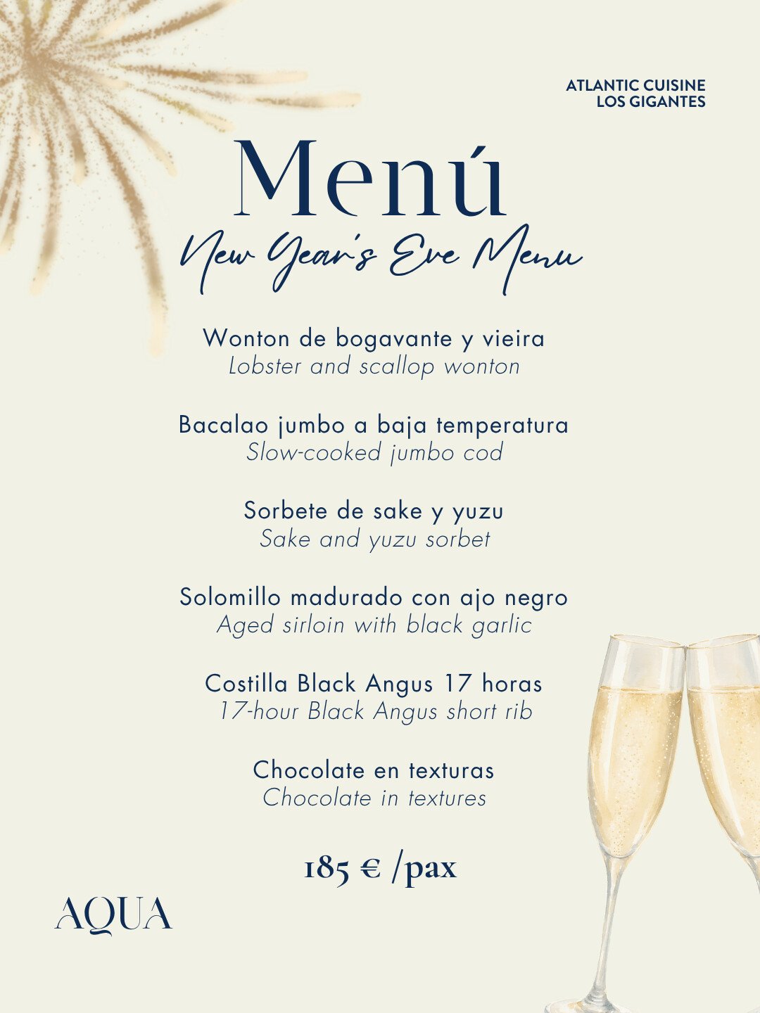 AQUA New Year's Eve Menu 2026